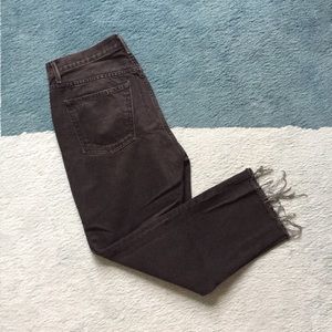 GRLFRND Cropped black demin pants